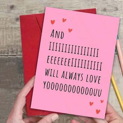 1pc Forever Love Valentine's Day Greeting Card Envelope, Creative Holiday Card, Gift For Wife, Husband, Boyfriend, Girlfriend, Sweet & Fun Valentine's Day Card, Perfect Birthday Gift