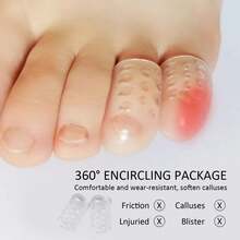 5/10/20 片装凝胶趾套 - 男女通用硅胶趾套，透气防鸡眼和老茧，缓解嵌甲 - 跑步、徒步、日常使用的足部护理必备品，也是馈赠佳品，女士礼物，旅行必备，旅行好物，女士圣诞礼物，礼品，送礼佳品，足部护理 - 彩色 - 查看 2
