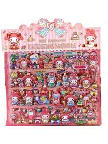 Cartoon Stickers - Cute Double-Layer Embossed Gold Foil Bubble Stickers - Multicolor - View 3