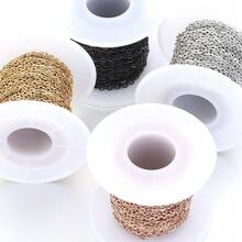 10m/Roll Stainless Steel Flat Cross Chain, Minimalist Fashion Flattened O-Shape Delicate Chain, Rust-Resistant Handmade Jewelry Accessory Chain, DIY Jewelry Making Chain - Long Flat Cross Chain - View 7