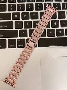 38mm/40mm/41mm/42mm/44mm/45mm/49mm 玫瑰粉色替换表带，女士珠宝手链，适用于 S9，复古水钻表带，金属表带，S8 Ultra2 女款表带，兼容 SE9/8/7/6/5/4/3/2/1，新款第七代水钻女款 SE Creative S6 高端传感器金属手表，搭配夏季配饰 - 玫瑰粉 - 查看 11