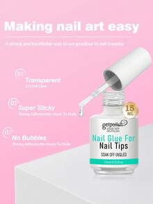 GELPOLISH 15ml Super Strong Long-Lasting False Nail Glue, Suitable For False Nail Tips, Acrylic Nails, Rhinestones, Etc., Quick Drying And Durable, Suitable For False Nails Requiring UV Curing - 1PC - View 3