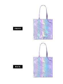 Nars Bolsa de tela con estampado láser, Bolsa de cosméticos de la serie Sueño de Mariposa Púrpura, Bolsa de maquillaje, Bolsa de almacenamiento de gran capacidad y alto valor, Bolsa de hombro, Bolso de mano - Morado - Ver 7