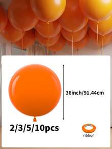 Bộ 2/3/5/10 quả bóng bay helium bằng cao su màu cam, kích thước 36 inch, thích hợp cho sinh nhật, lễ rửa tội, tiệc tiết lộ giới tính, đám cưới, tiệc cô dâu, lễ tốt nghiệp, trang trí tiệc theo chủ đề bí ngô, nắng nhiệt đới và phong cách Boho. - trái cam - Xem 2