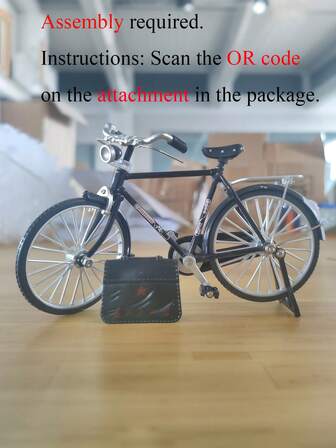 Classic Retro Bicycle DIY Home Decor, Mini Scale Combination Suitcase, Handmade DIY Craft Kit, Detachable, Mini Alloy Plastic Bicycle Model Display, Mini Object, Aluminum Alloy And Plastic Material, Suitable For Collectors And Enthusiasts, Ideal Teacher's Day Gift And Halloween Gift, Christmas Decoration, Christmas Gift For Best Friends (Note: Assembly Video Can Be Obtained Through QR Code)
