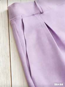 Franclia 2-Piece Set With Sleeveless Cardigan, Comfortable For Vacation, University Clothes, And More. (Image Description: "Marrante" Fabric) - 紫丁香色 - 查看 1
