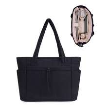 Women's Multi-Functional Laptop Bag With A Cup And Laptop Compartment, Suitable For 13-15 Inch Laptop And Pad, Women's Travel Tote Bag, Trolley Sleeve For Travel, Work, Nurse, Women, Christmas Gift - 黑色 - 查看 11