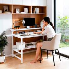Roller Computer Table - White - View 4