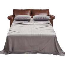 Striped Sofa Bed Sheets Queen For Sleeper Sofa Bed With 4-6 Deep Soft Brushed 1800 Microfiber 4 Piece Bedding Set (60"X74"X6") Grey,37104315 - 深灰色 - 查看 2