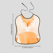 1件装优质可重复使用成人围兜，男女通用，用餐时保护衣物，个性化印花图案，便携，流行设计 - 18 英寸 x 15 英寸 - 彩色 - 查看 13