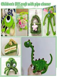 100 szt. zielonych patyczków do czyszczenia łodyg kwiatów, materiały do rękodzieła, patyczki do czyszczenia z szenili, materiały do samodzielnego tworzenia bukietów