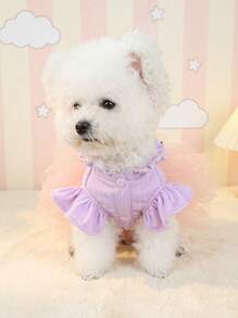 PETSIN 1件狗狗公主風格裙子,適用於獅子狗、博美犬、泰迪犬和其他小型貓狗 - 紫色 - 查看 7