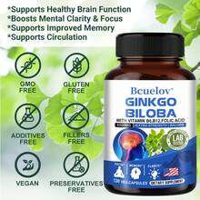 Bcuelov 5000 MG Per Serving, Ginkgo Biloba Extract Supplement - With Gotu Kola Extract, Folic Acid, Enhance Memory Function - 120 Capsules - 1 Bottle - View 4