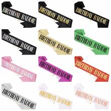 Birthday Baddie Sash For Women, "BIRTHDAY BADDIE" Sash With Colorful Foil For Girl, Happy Funny Birthday Decorations Baddie Accessories For Women Men Party Favors Supplies - Multicolor - View 1