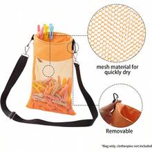 Bolsa de malla para tendedero para colgar al aire libre con cordón gris - Amarillo - Ver 6