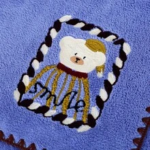 Coral Fleece Embroidered Towel & Bath Towel, Soft & Non-Shedding, Cartoon Embroidered Design - Multicolor - View 9