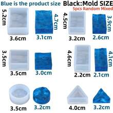 5pcs Ripple Silicone Mold Set Random Mixed,Triangle, Circle, Square, Rectangle, Ripples, Wave Texture, 3D Silicone Mold For Keychain,DIY Jewelry Pendant,Cake Decoration, Candle Soap Aromatherapy Stone,Handmade Accessories,DIY Mold For Back To School - Clear - View 10