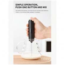 Espumador de leche eléctrico, espumador de leche de mano, batidor de huevos, batidor de crema, pequeña batidora para pasteles, espumador de leche y café - Multicolor - Ver 10