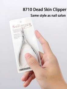 1pc Stainless Steel Cuticle Nipper, Cuticle Cutter For Removing Hangnails, Ingrown Nails, Nail Technician Tool - Silver - View 3