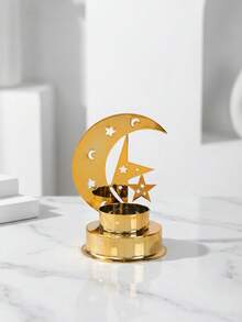 1 peça de castiçal nórdico de metal para decoração de mesa, ideal para decoração com tema Lomo - Castiçal elegante de ferro, perfeito para decoração de casamentos, casa, quarto, cozinha e sala de jantar, formato de lanterna com estrela e lua, decoração com tema Lomo - Multicolorido - Ver 16