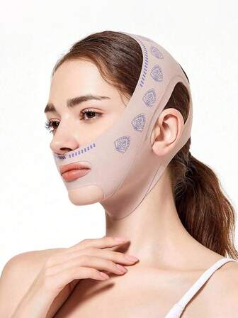 V字型フェイシャルリフティングチンストラップ - ポータブルヨガフェイスリフトテーピング、フェイスリフティングとタイトニング、昼夜を問わず使用可能