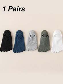 1/3/5 Random Pairs Of High Quality Men's Slim Fit Five Toe Socks For Summer – High Elasticity Toe Socks With Breathable Mesh On The Back Of The Foot, Relieving Plantar Pressure - Multicolor - View 11