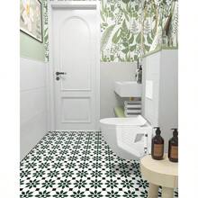 MORCART - Azulejos de piso de 8 x 8 pulgadas 20 baldosas de vinilo suelos de linóleo extraíbles e impermeables para inquilinos azulejos para baño cocina escalera verde - Verde - Ver 6