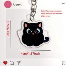 7 Stücke süße schwarze Katze Acryl Anhänger DIY Metall Schlüsselanhänger, geeignet für Auto Dekoration, Rucksack Dekoration, Autoschlüssel, Reißverschlussanhänger, perfektes Geschenk für Geburtstag, Feiertage, Weihnachten, Jubiläumsfeier - Verschiedenfarbig - Übersicht 3