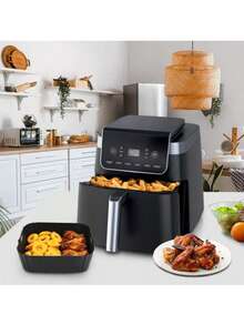 1pc Silicone Air Fryer Mat, Baking Tray Liner, Oven Mat, Suitable For Flat Pans, Easy To Clean And Reuse, Heat Resistant Non-Stick Baking Mat - Multicolor - View 3