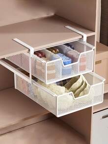 Drawer Storage Box, Bottom Hanging Drawer Organizer Rack, Metal Mesh Drawer Storage Box, Perforated Wrought Iron Storage Box, Drawer Organizer Rack, Wardrobe Pull-Out Storage Box, Wardrobe Hanging Pull-Out Rack, Underwear, Bra And Sock Storage, Back To School Dorm Storage