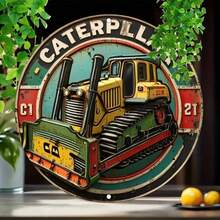 CATERPILLAR Bulldozer Metal Sign 8x12 Inch Retro Wall Decor, Industrial Vintage Garage Bar Man Cave Plaque, Heavy Duty Tin Sign - 彩色 - 查看 3