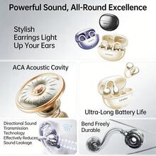 Lenovo TA410 Open-Ear Headphones, ACA Acoustic Chamber, Bluetooth 5.4 High-Speed Transmission, Directional Audio, Noise Cancellation, Minimalist Portable Design, Lunar White - Moon Rock White - View 2