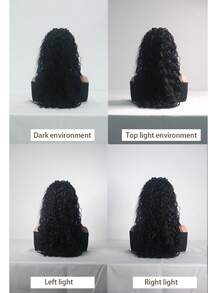 Black Heat Resistant Chemical Fiber Wigs Daily Wear Women Wigs Sweet Cute Wigs Prom Party Wigs Natural Hair - 黑色 - 查看 4