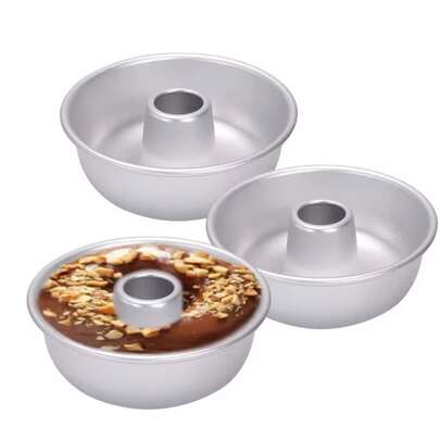 Khuôn làm bánh donut bằng nhôm anod hóa chịu lực cao - Khuôn nướng chống dính, thích hợp làm thạch, pudding, bánh ngọt, cupcake, donut - Dễ dàng vệ sinh, hoàn hảo cho Giáng sinh, Halloween, đám cưới, các bữa tiệc tráng miệng - Bộ dụng cụ nhà bếp gia đình và thương mại