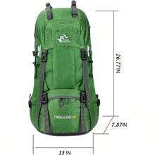 Bseash 60L Waterproof Hiking Camping Backpack With Rain Cover Large Outdoor Sport Travel Daypack Rucksack For Climbing - Green - View 2