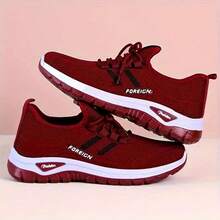 Women's Orthopedic Comfort Slip-On Sneakers - With Arch Support And Skin-Friendly Foam, Breathable Knitted Fabric, All-Day Lightweight Walking Shoes, Non-Slip PVC Sole - Suitable For Nurses, Teachers, Standing And Running Errands, Orthopedic Shoes, Delicate Embossed Design, Exquisite Embroidery, Soft Cushioning, Comfortable For Long Hours Of Standing - 紅色 - 查看 3