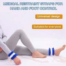 4Pcs Medical Restraints Patient Hospital Bed Quick-Release Limb Holders for Hands Or Feet Universal Constraints Control - Azul - Ver 5