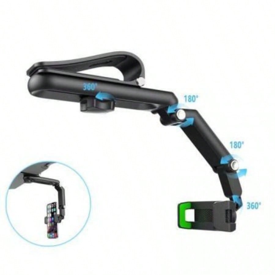 Soporte de Celular para Auto de Plastico ABS Negro Giratorio 360 Grados Multifuncional