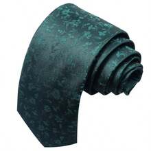 1pc Paisley Floral Pattern Necktie For Men, 8cm Width, Suitable For Holidays, Weddings, Work - Green - View 3