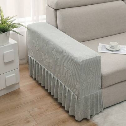 1 Piece Elastic Fabric Single-Layer Armrest Cover, Dust-Proof And Stain-Resistant, Solid Color Knitted Armrest Pad