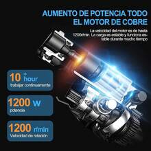 Rotomartillo Cincelador Perforador para Concreto, 1200, 20 Piezas de Herramientas de Cinceles, Rotomartillo SDS Multifuncional 3 en 1, Taladro para Concreto, Martillo Electrico - Azul - Ver 5