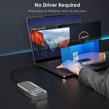 40Gbps PCIe NVMe SSD Enclosure,USB4 External Hard Drive Enclosure,For B+-Key PCIe SSD 2280 Size,Tool-Free Installation,Compatible With TBT4/TBT3/USB4/USB3.2 And More - Silver - View 4