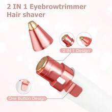 FollowBreak 二合一电动修眉器，女士电动脱毛器，带照明灯的可充电面部剃须刀，理想的情人节礼物 - 彩色 - 查看 3