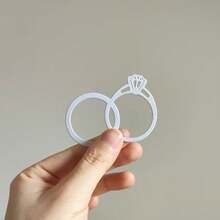 1PC Ring And Couple Carbon Steel Die Cutting Mold, New Arrival Die Cuts, Embossing Stencils For DIY Crafting Scrapbooking Supplies, Template Mould, Photo Album Decorative Paper Die Cuts For Card, Suitable For Valentine's Day - Silver - View 2