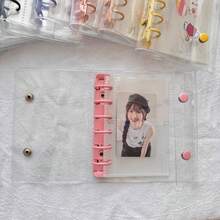 A7 Clear Photo Album,Scrapbooking Organizer,Binder Notebook, Monthly/Dot/Gird/Line Binder Diary,A7 Ring Journal Hand Book - Multicolor - View 6