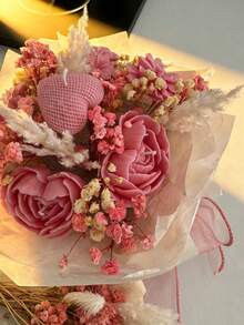 1/2个心形花朵蜡烛硅胶模具，3种尺寸，3D牡丹玫瑰情人节花朵模具，适用于树脂浇铸、家居装饰、DIY手工香薰石石膏、花朵肥皂蜡烛制作波浪螺旋模具，创意理想礼物，适合情人节、婚礼、生日和节日，可变形，易脱模，纹理清晰 - 白色 - 查看 2