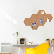 RIMEMO Baldosas de tablero de corcho hexagonal para pared, tableros de corcho autoadhesivos para alfileres, juego de tableros de anuncios modulares para el hogar, oficina y cocina (paquete de 1/4/6/10) - Multicolor - Ver 13