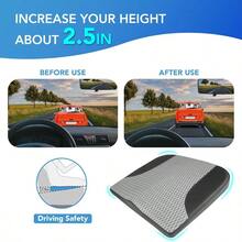 Cojín de asiento de coche cómoda almohada de espuma viscoelástica para conducir alivio del dolor de espalda ciática cojín para coche camión oficina silla de ruedas negro y gris - Negroygris - Ver 4
