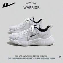 WARRIOR 1 双女式休闲网眼透气轻便软底运动鞋，厚底户外跑步鞋，情侣款 - 黑色 - 查看 10