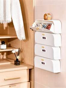 1个壁挂式抽屉收纳盒，用于存放内衣和袜子 - 轻质塑料收纳盒，婴儿房收纳，用于存放婴儿衣物 - 彩色 - 查看 4